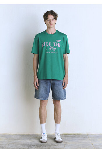 Mavi Ride the Way εμπριμέ πράσινο μπλουζάκι Loose Fit / Loose Relaxed Fit 0612781-71877