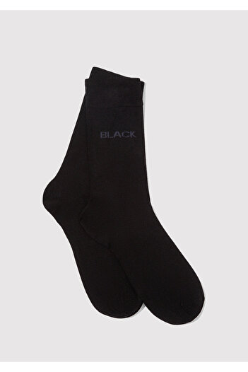 Mavi Black Baskılı Siyah Soket Çorap 0911343-900