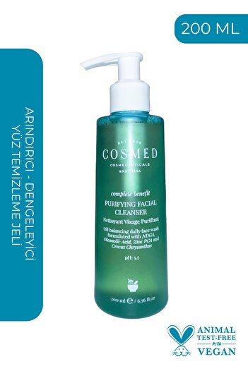 COSMED Complete Benefit Purifying Facial Cleanser/yağlı-akne Eğilimli Ciltlere Jel 200 ml