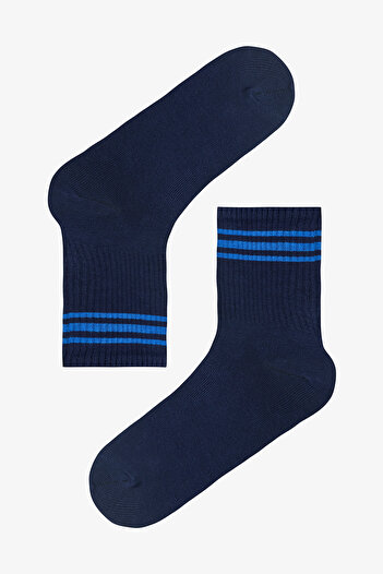 Penti Çok Renkli Erkek Navy Line Çizgili 3'lü Soket Çorap