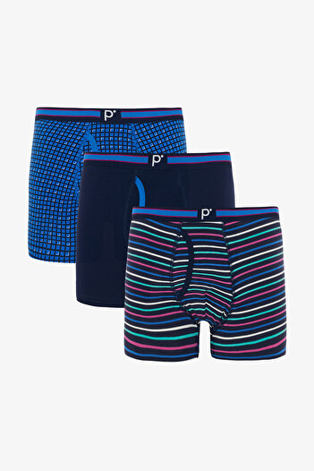 Penti Erkek Bluedot Çizgili Organik 3'lü Boxer