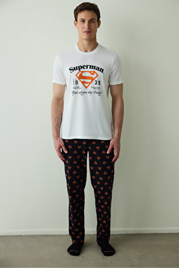 Penti Erkek Superman Sloganlı Kısa Kollu Pijama Takımı