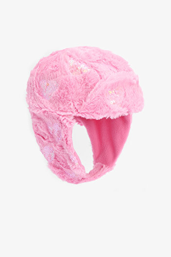Penti Pembe Kız Çocuk Mia Payetli Yumuşak Dokulu Bere