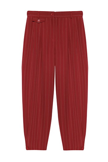 Quzu Pantaloni cu pliuri burgundy - Detaliu linie