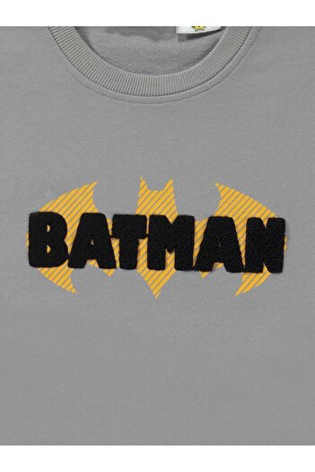 Batman Erkek Çocuk Sweatshirt 10-13 Yaş Gri