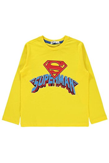 Superman Erkek Çocuk Sweatshirt 6-9 Yaş Sarı
