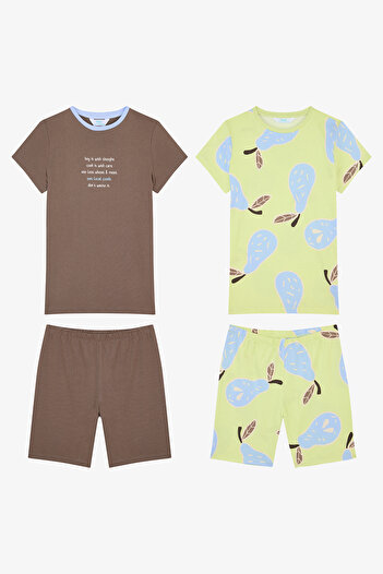 Penti Erkek Çocuk Pears Pamuklu Çok Renkli 2li Pijama Takımı