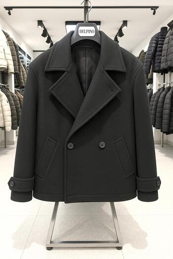 Delpino Erkek Oversize Kruvaze Kaşe Kaban
