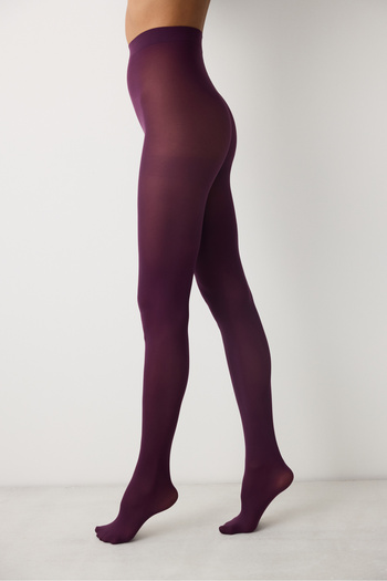 Penti Opaque 50 Black Mulberry Pantyhose-Licious