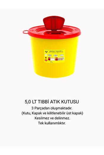 Genel Markalar Tıbbi Atık Kutusu 5 LT 5 Adet