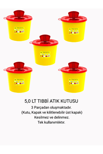 Genel Markalar Tıbbi Atık Kutusu 5 LT 5 Adet