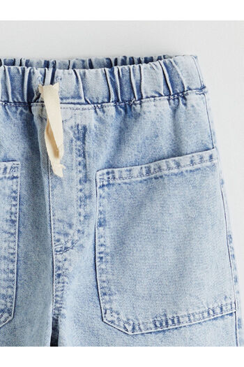 LC Waikiki Yeni Sezon Beli Lastikli Stitch Baskılı Kız Çocuk Jean Pantolon