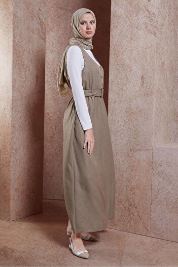 Alvina 44668 Model Gilet Belt Dress