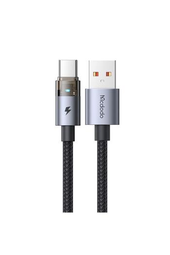 Mcdodo CA-6890 6A Usb to Type-C Şarj Data Kablosu 1,2m Işıklı Gri