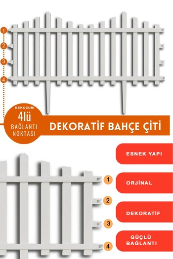 Armarks Dekoratif Bahçe Çiti, Plastik Çit, Peyzaj Çiti, Modern Bahçe Çiti 1 Adet (59cm) 39x59cm