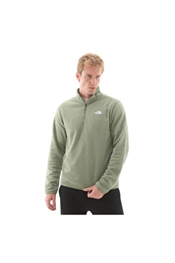 THE NORTH FACE F0A8D0Qbo91-R m Glacier Fleece 1-4 Zip Jacket Men's Sweatshirt Khaki