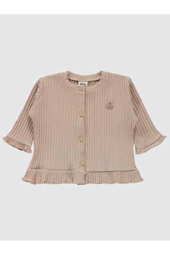 Civil Baby Kol Ve Bel Fırfırlı Nakışlı Pijama Takımı - Pudra3-6 Ay