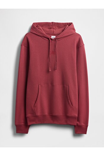 GAP Erkek Kırmızı Relaxed Mini-Logo Sweatshirt