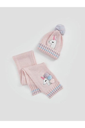 LC Waikiki Lcw Accessories Girl's Beret and Scarf with Butt