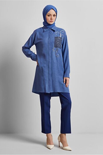 Alvina Shirt Collar Tunic Tunic 45334