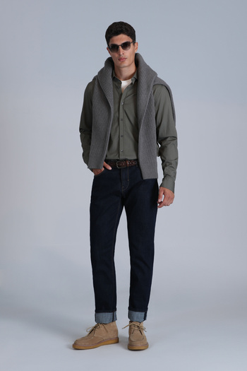 Lufian Grant Smart Jean Erkek Pantolon Slim Fit Mavi