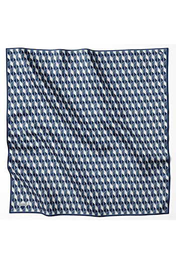 Armine Geometric Patterned Sura Pure Silk Scarf - 9309 87