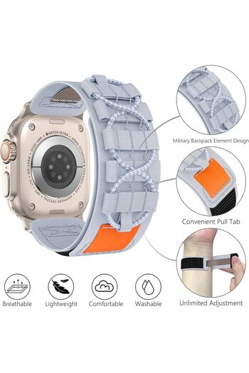 Generic Compatible Apple Watch Ultra Nylon Rugged Sport Band 49/45/44/42mm Velcro