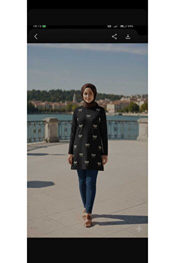 PEKA Gri Taş işlemeli tesettür tunik