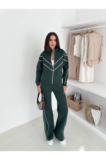 By Kuzey Aras Three Thread Fleece-Lined Zipper Tracksuit