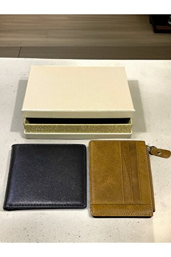 NEW STYLE Men's Genuine Leather Wallet Set, Cash Wallet and Card Holder, Comes in a Gift Box