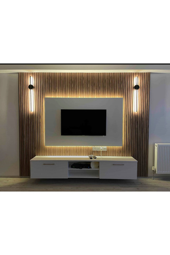 HF DESIGNER Modern Dekoratif PİLLİ Aç-Kapa Düğmeli Led Duvar Apliği 66 Cm Günışığı 1 ADET