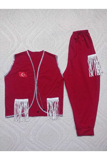 LBL La Bella Collection Girl's Red Suit with Turkish Flag Performance Clothing