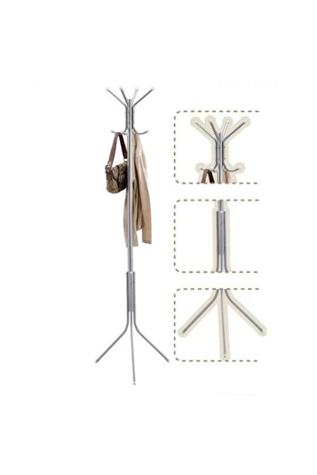 OEM Metal coat rack with legs, gray, 176 cm