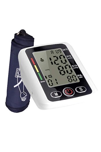 OEM Symptic® Electronic Arm Blood Pressure Monitor - 198 Readings, Voice Control, White/Black