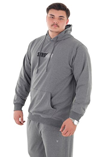 marufshop Men's Plus Size Hooded Sweatsuit Set with 2 Strands of Yarn Suitable for up to 154 Kilograms