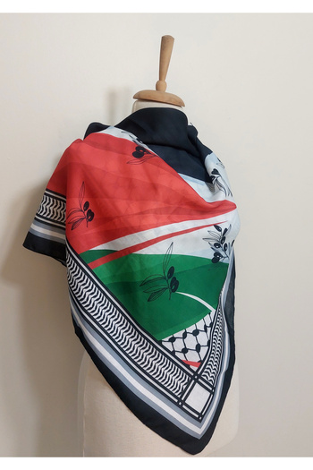 istanbul prensesleri Puşi Palestine OLIVE BRANCH Keffiyeh Model Square Puşi 100 x 100 cm