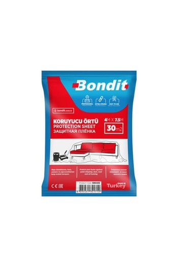 Bondit Protective Film 4m x 7.5m, 30m², Transparent, Water and Dust Resistant, DB0408