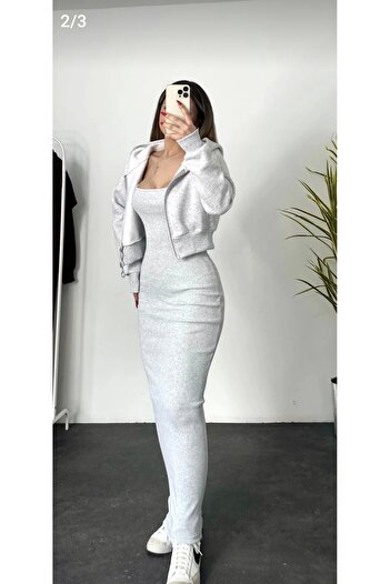 Butik Beyza 3 Yarn Cardigan Dress