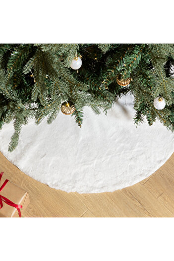 FEERIC LIGHTS & CHRISTMAS Christmas tree mat, diameter 90 cm, made of synthetic fur, white