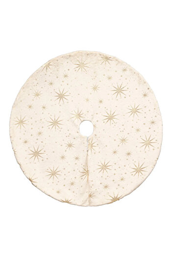 FEERIC LIGHTS & CHRISTMAS Christmas tree mat, diameter 90 cm, with gold stars, white