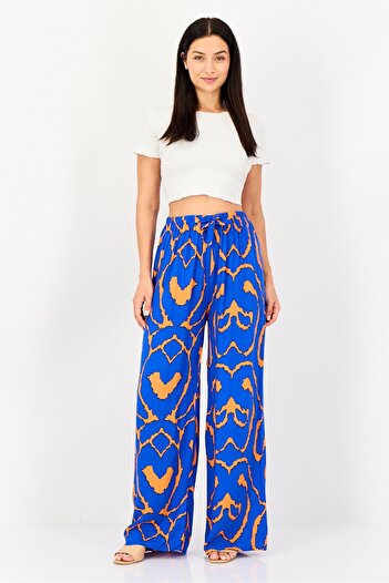 Happiness İstanbul Women Regular Fit Allover Print Palazzo Pants, Multicolor