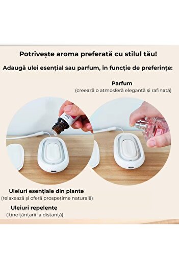 FENIKEST B1 Portable Essential Oil & Perfume Diffuser, USB-C Rechargeable, Silent, Waterless, White