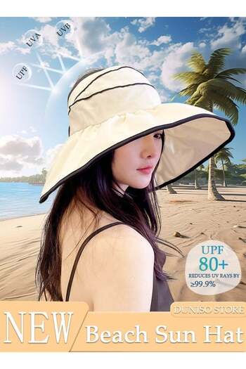 fun zone DUNISO Women's Foldable Sun Hat Wide Brim UPF50+ Beach Bucket Hat