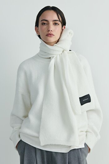 Suud Collection Ecru Bella Knitwear Scarf