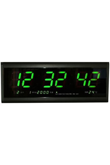 OEM Digital wall clock with calendar, green display