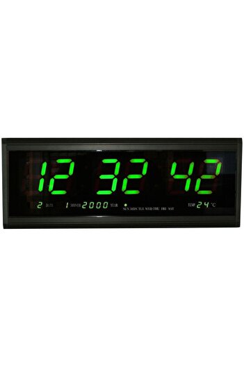 OEM Digital wall clock with calendar, green display