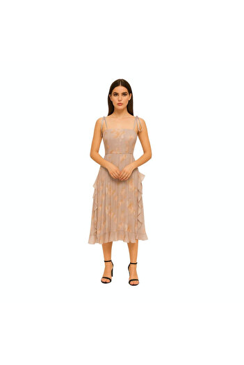 PRİNCESS Floral midi dress with straps