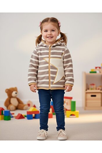 fh fashionhere Kapüşonlu Fermuarlı Polar Ceket