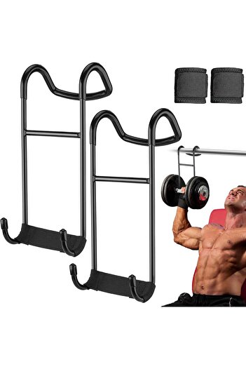 Lumely Dumbbell Spotter Hooks Hanger,with Wrist Guard,Heavy Attachments for Dumbbell Bench Press,Hold 225LB