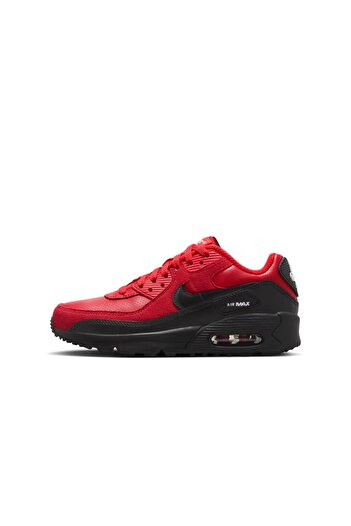 Nike Air Max 90 Se Gs Unisex Red Sneaker Leather Shoes - If2623-600